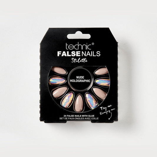 Technic False Nails - Nude Holographic Stiletto