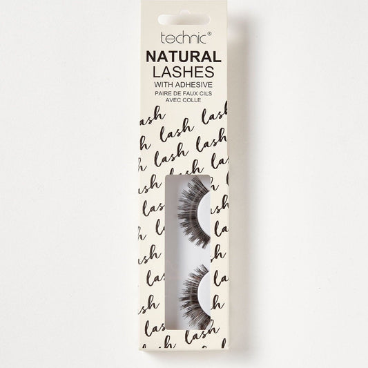 Natural lashes #1 in a cream coloured box on a white background.