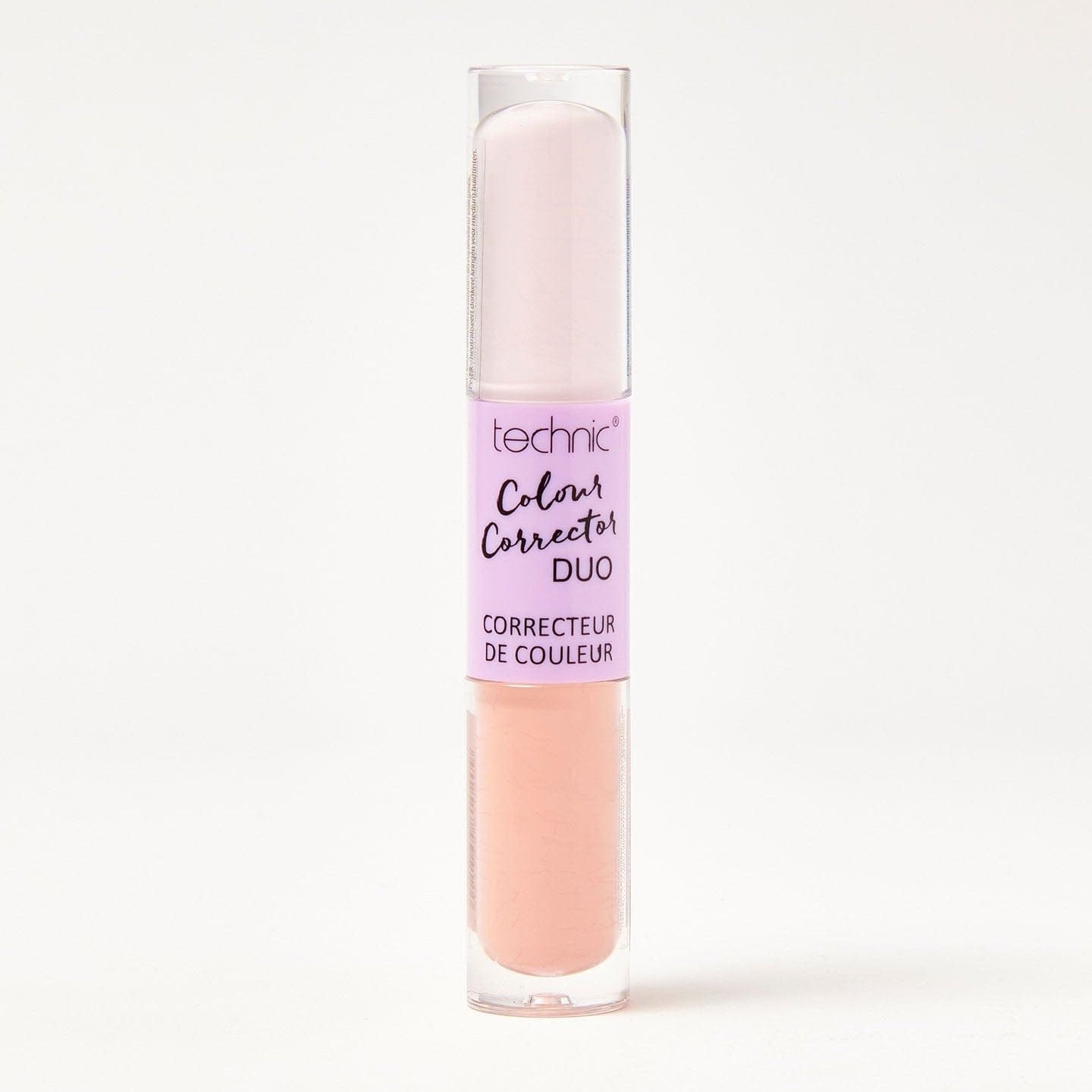 A colour corrector duo in the colours Lavender and Peach on a white background.