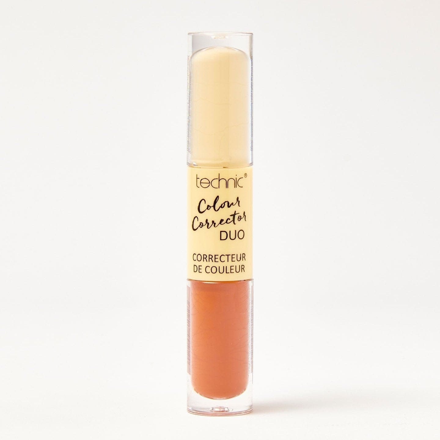 A colour corrector duo in the colours Yellow and Orange on a white background.