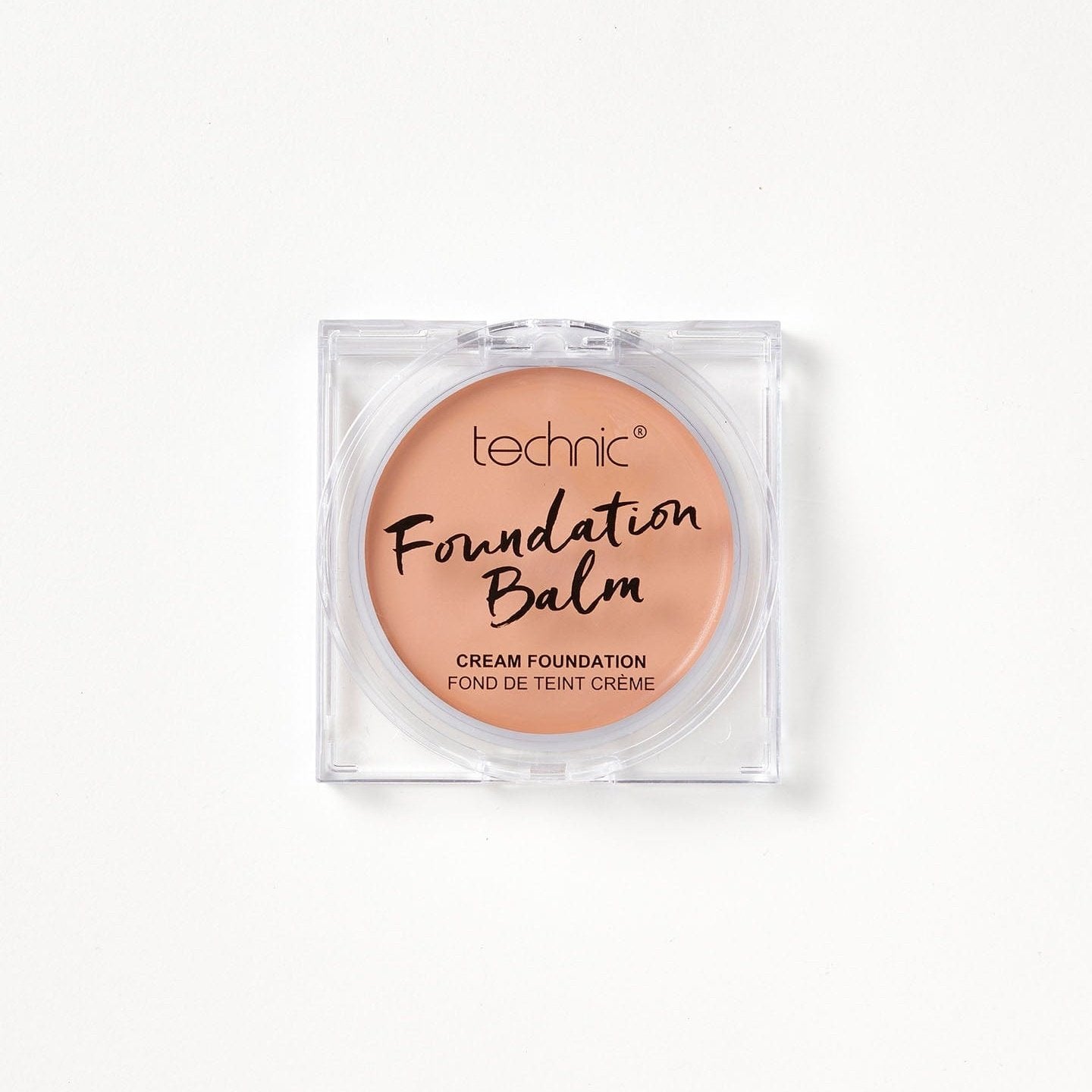 A foundation balm in the shade Cafe Au Lait on a white background. 