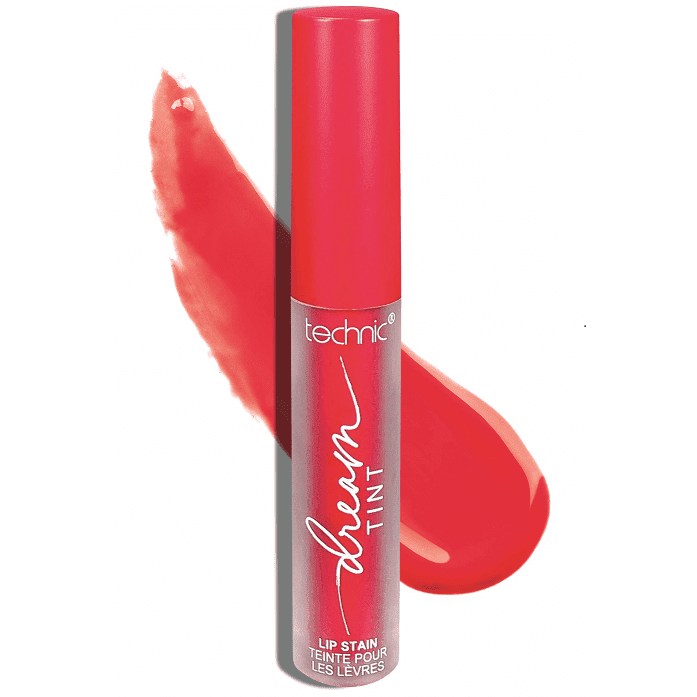 A dream lip tint in the shade Berry Haze with the shade swatch behind the product.