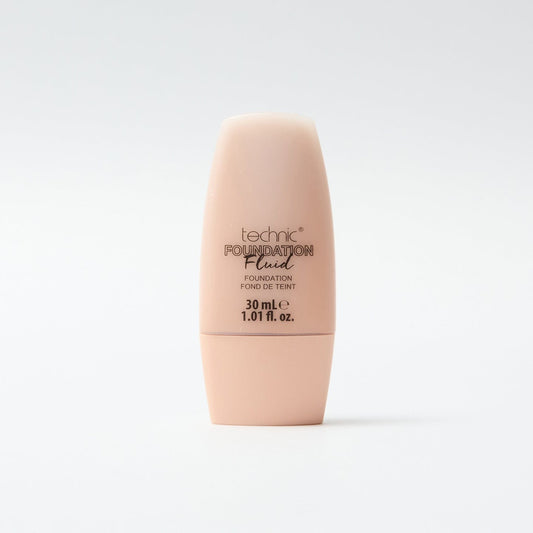 A foundation fluid bottle in the shade medium on a white background.