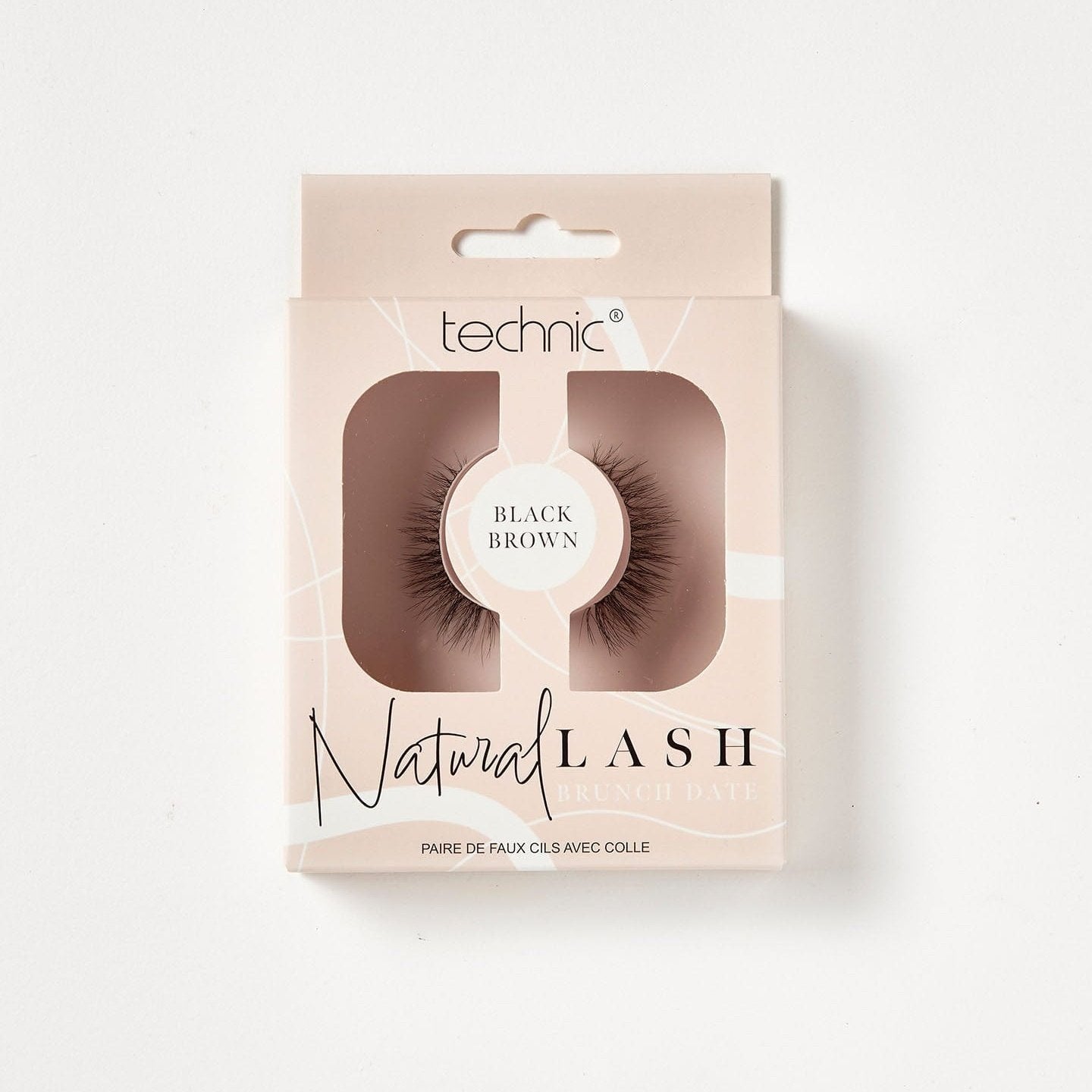 Natural lashes in the style Brunch Date in a beige box on a white background.