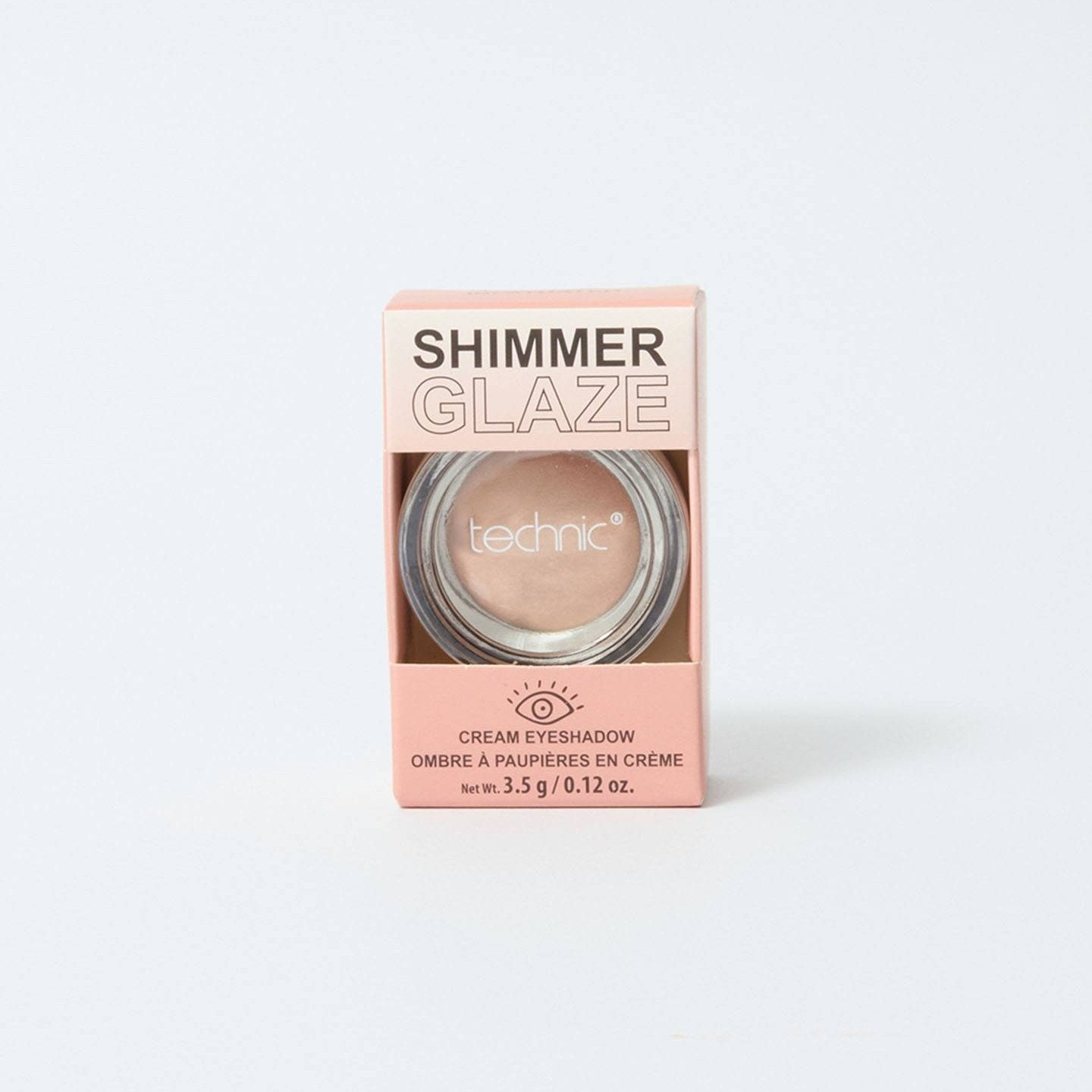 A shimmer glaze cream eyeshadow in the shade Infatuated in front of a white background.