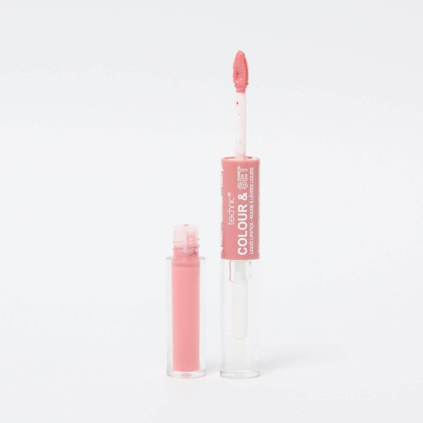 An opened colour and set lip duo in the shade Bunny on a white background.