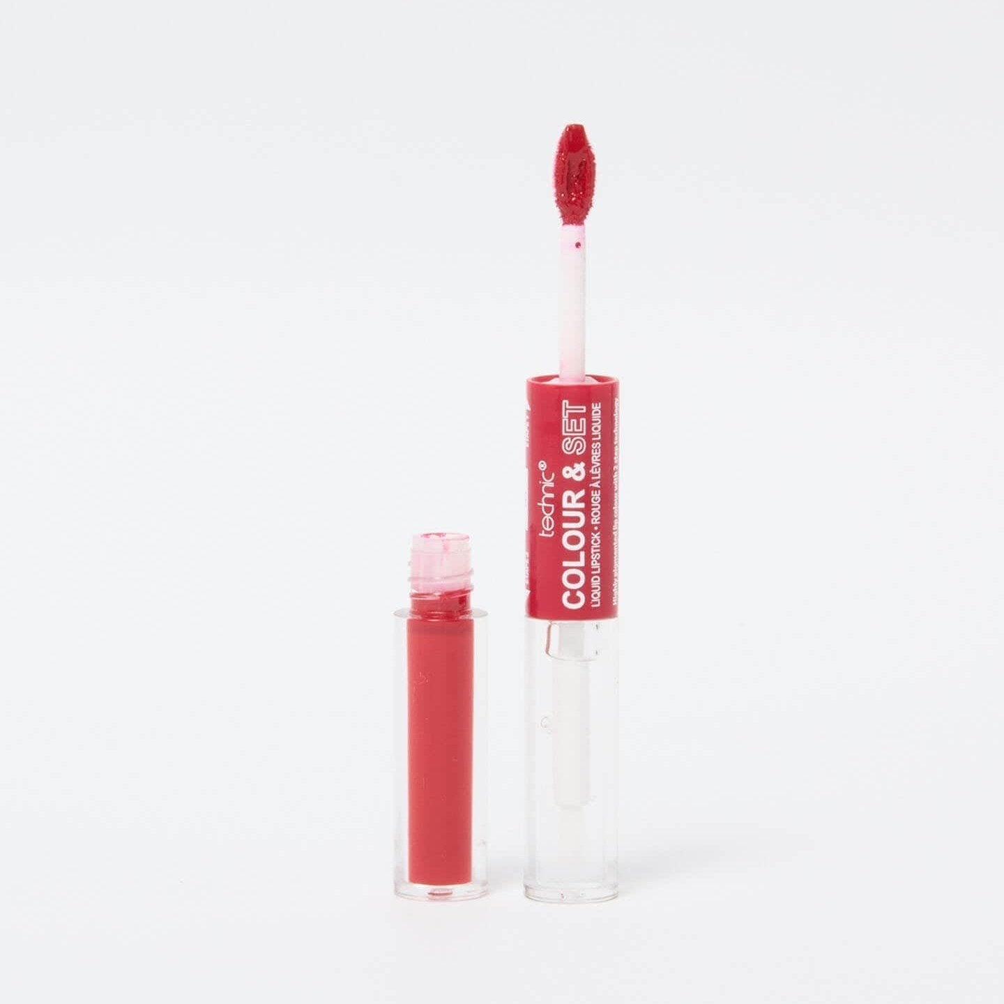 An opened colour and set lip duo in the shade Fox on a white background. 