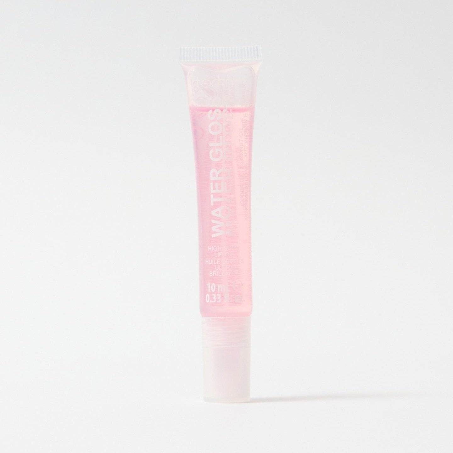 A water gloss in the shade Pink Lake on a white background. 