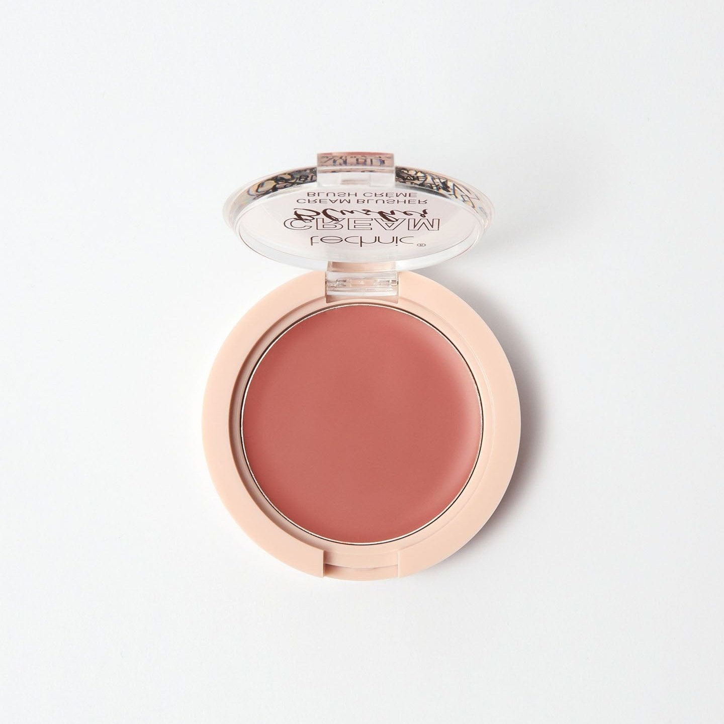 An opened cream blusher in the shade Pinched on a white background.