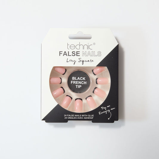 Technic False Nails Black French Tip