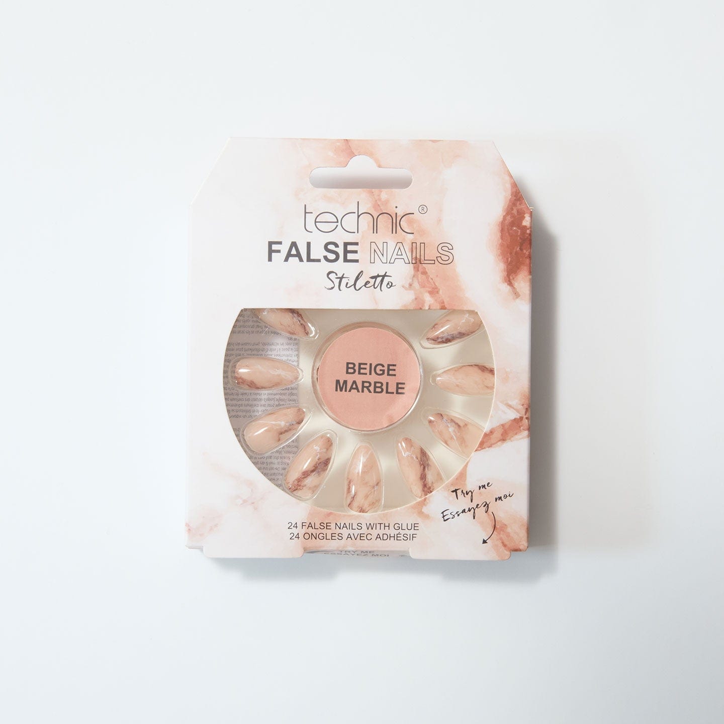 Technic False Nails Beige Marble