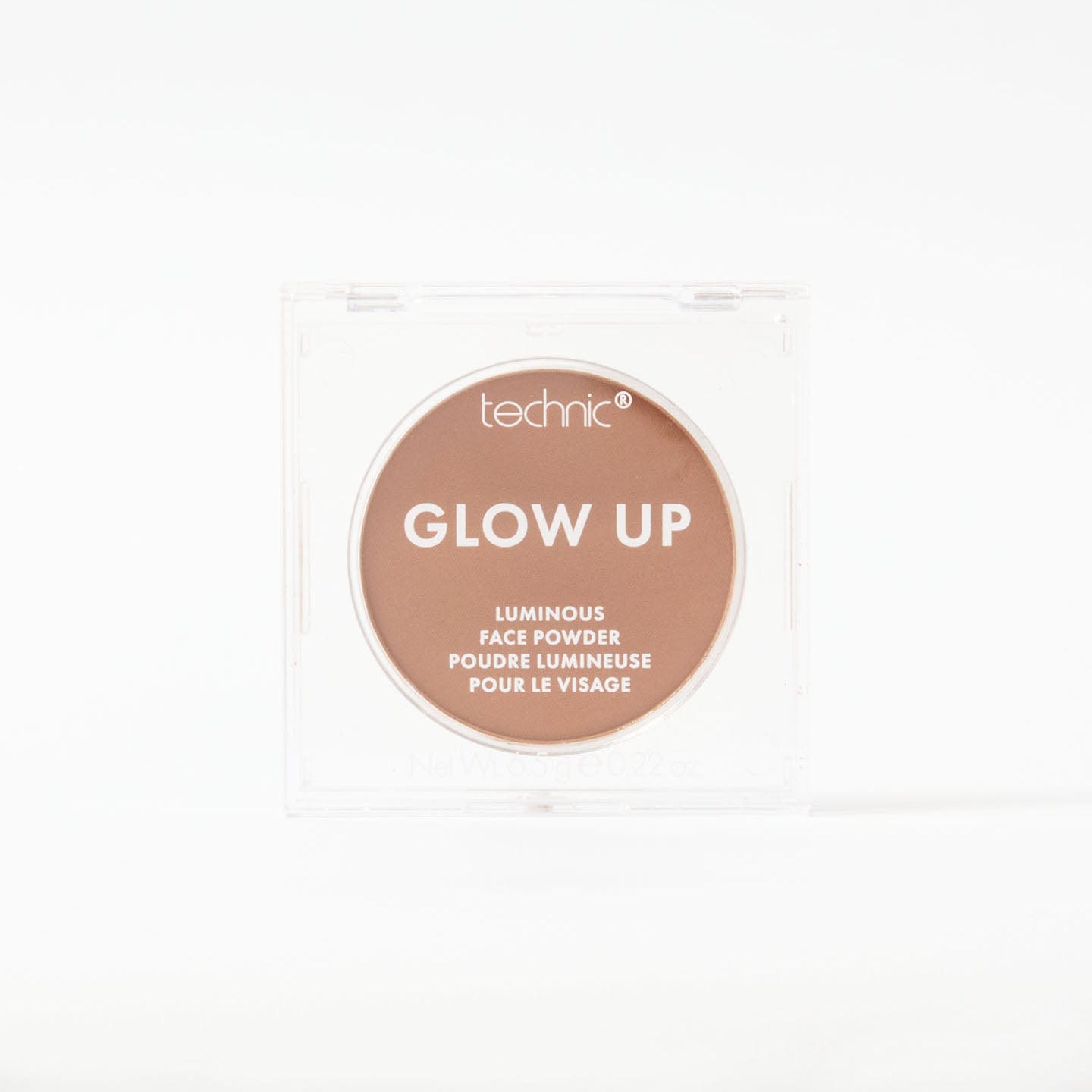 A glow up luminous powder in the shade Dark on a white background.