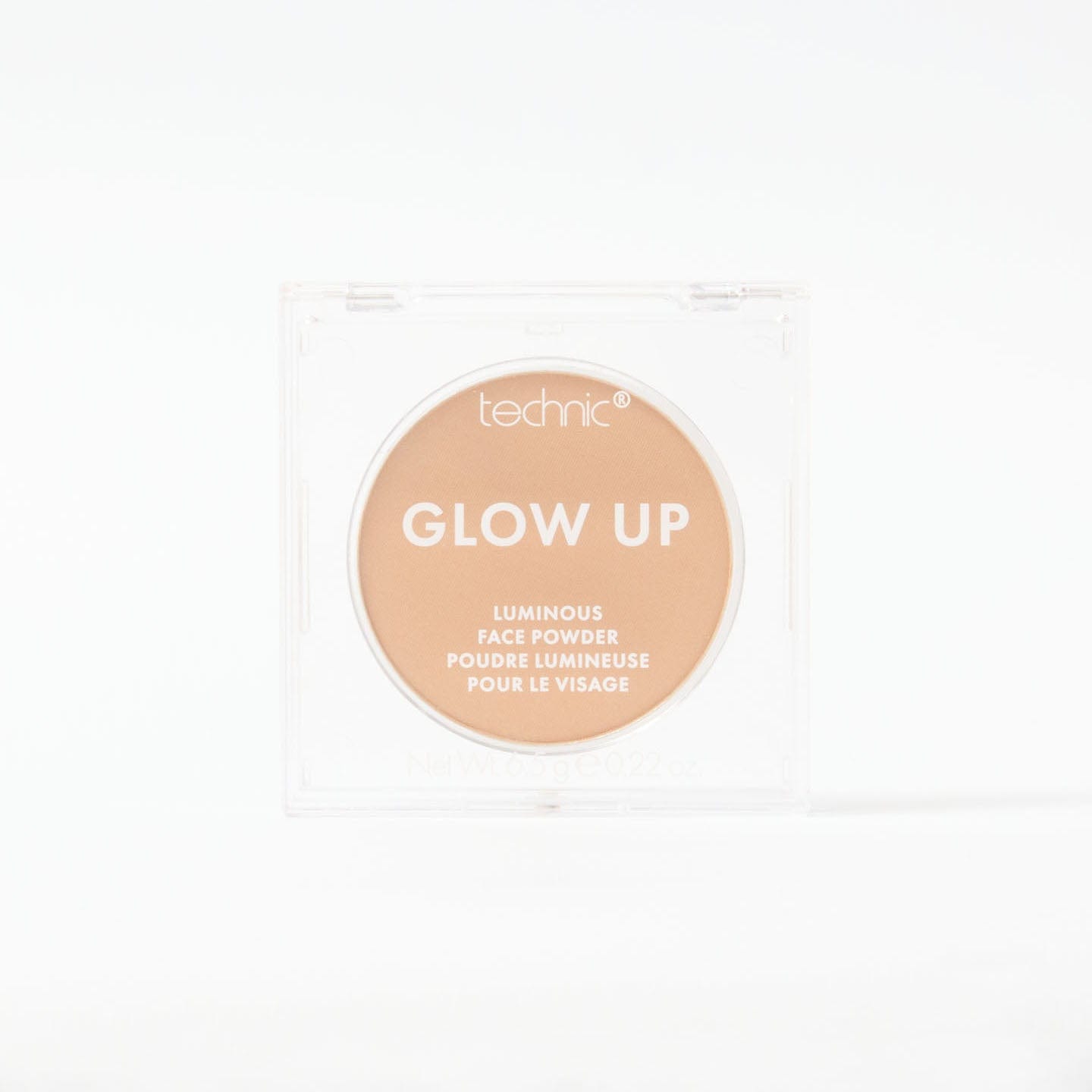 A glow up luminous powder in the shade Medium on a white background.