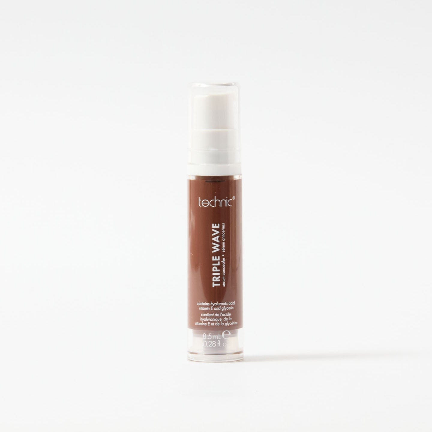 A triple wave concealer in the shade Ultra Dark on a white background.