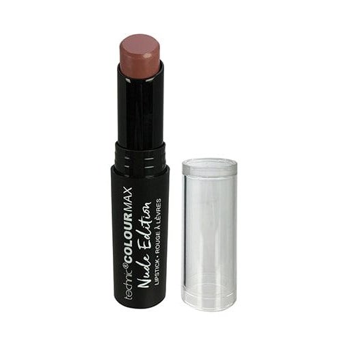 An opened nude edition lipstick in the shade Pout & About on a white background.