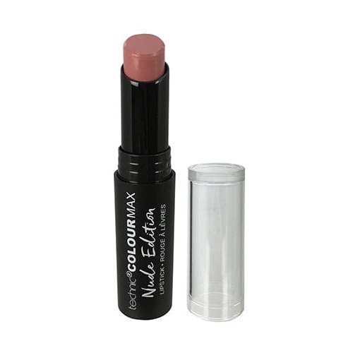 An opened nude edition lipstick in the shade expose on a white background.