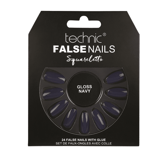 Technic False Nails - Squareletto Gloss Navy