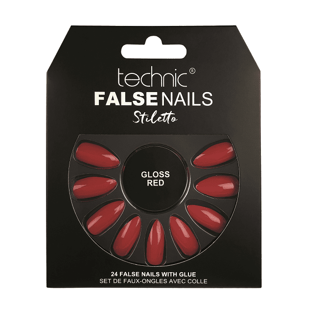 Technic False Nails - Stiletto Gloss Red